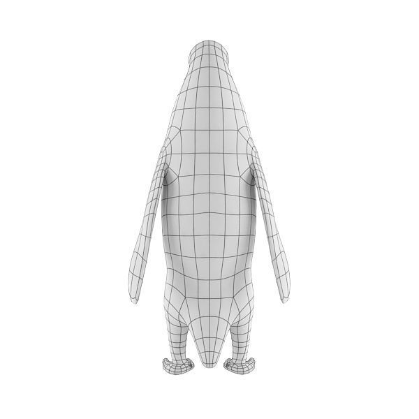 Penguin base mesh Low-poly 3D model_4
