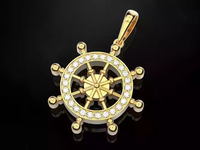 Pendant wheel with stones
