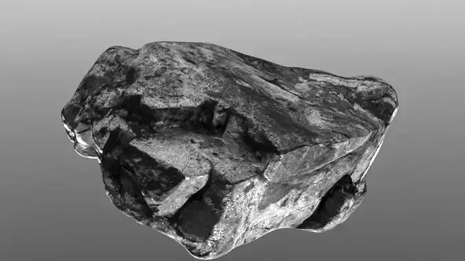 Rock low poly 3D model piece of