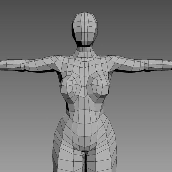 Women Base Mesh Low-poly 3D model_5
