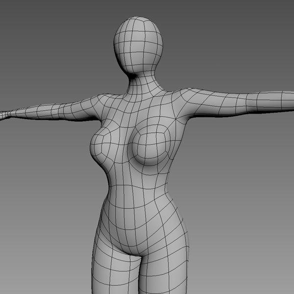 Women Base Mesh Low-poly 3D model_6