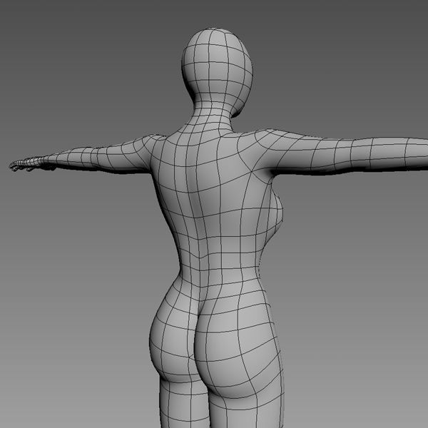 Women Base Mesh Low-poly 3D model_7