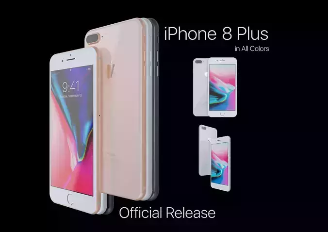 Apple iPhone 8Plus in All Color Low-poly 3D model