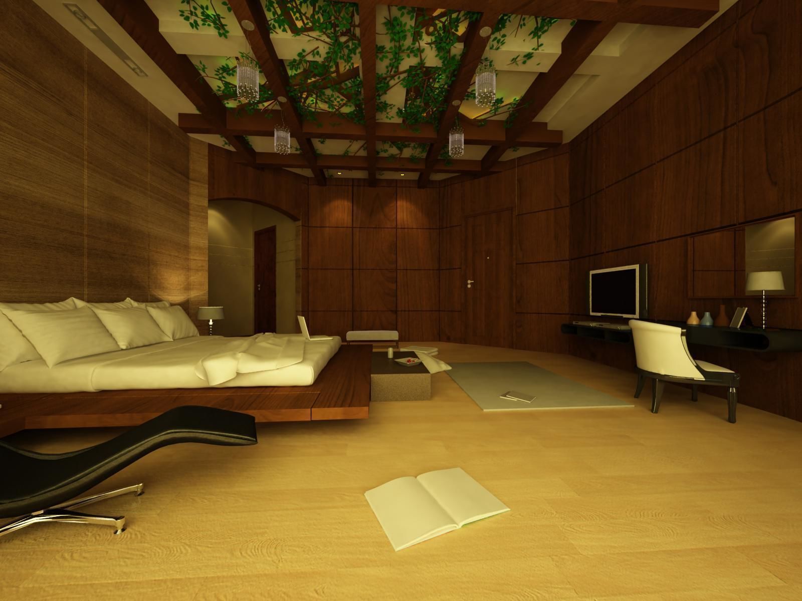 Luxurious Bedroom Interior 3D model_2