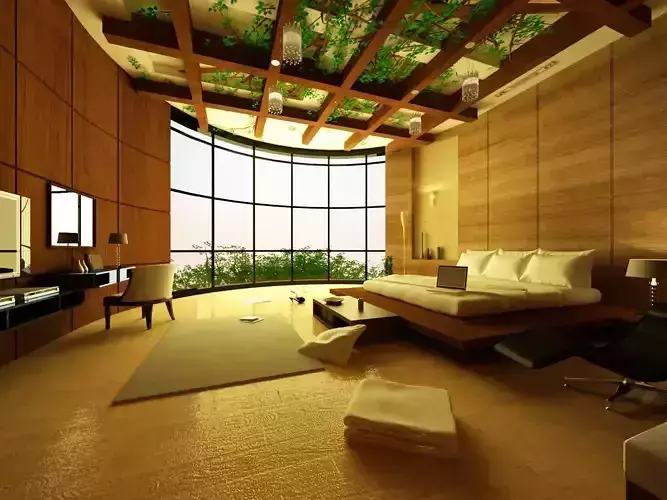 Luxurious Bedroom Interior 3D model