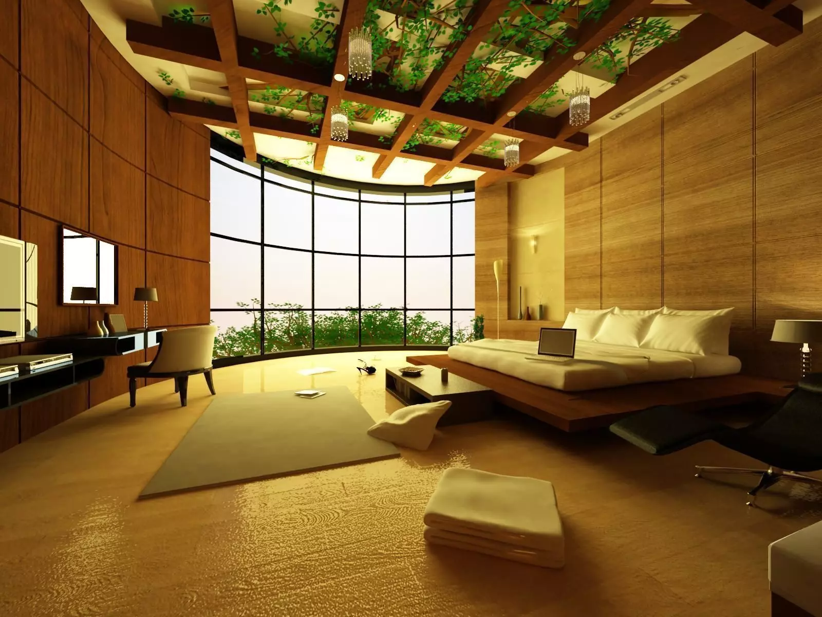 Luxurious Bedroom Interior 3D model_0