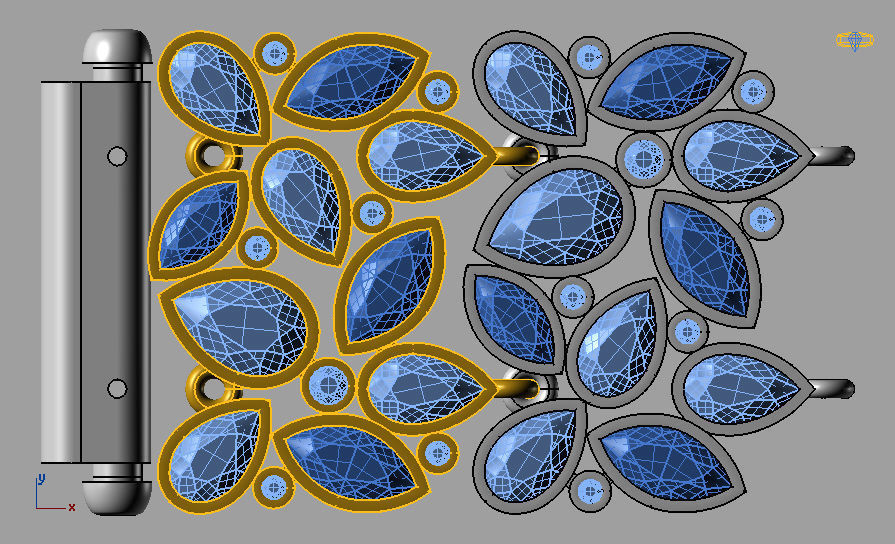 bracelet with colored stones 3D print model_3