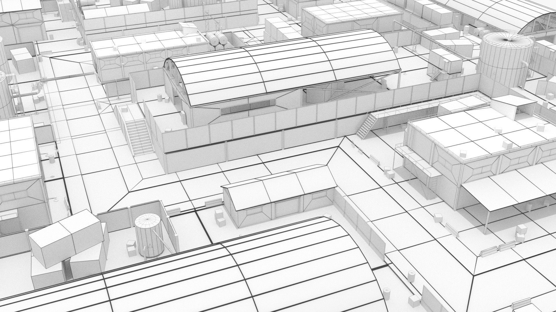 Industrial  Area - Scene Low-poly 3D model_5