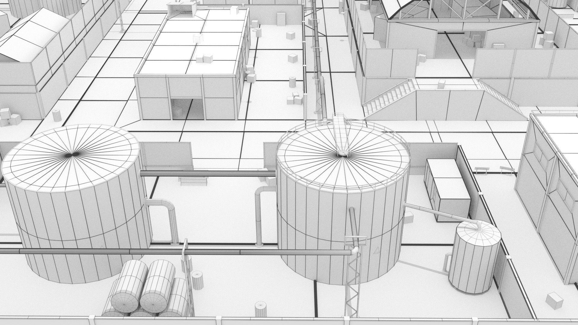 Industrial  Area - Scene Low-poly 3D model_3