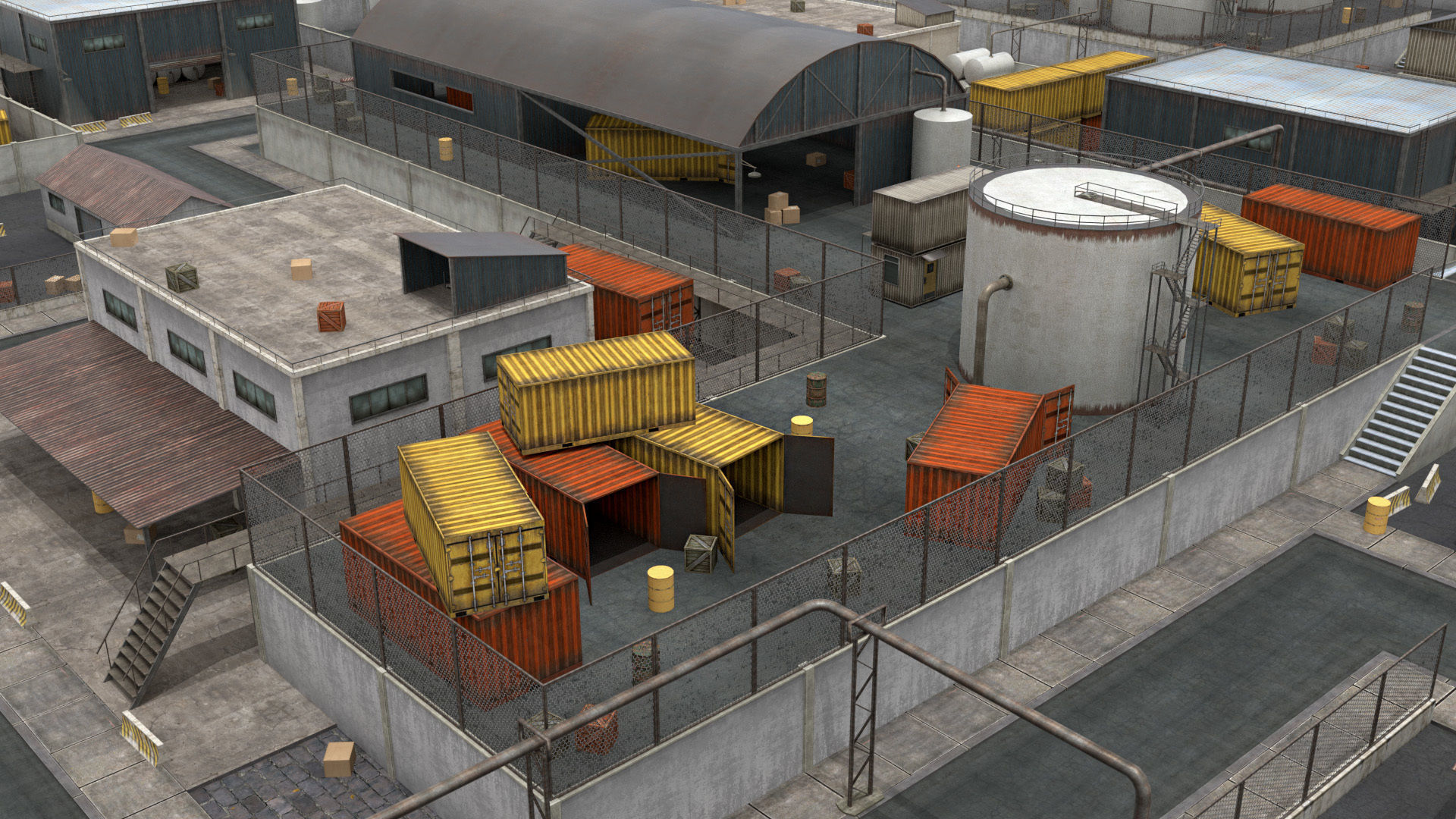 Industrial  Area - Scene Low-poly 3D model_6