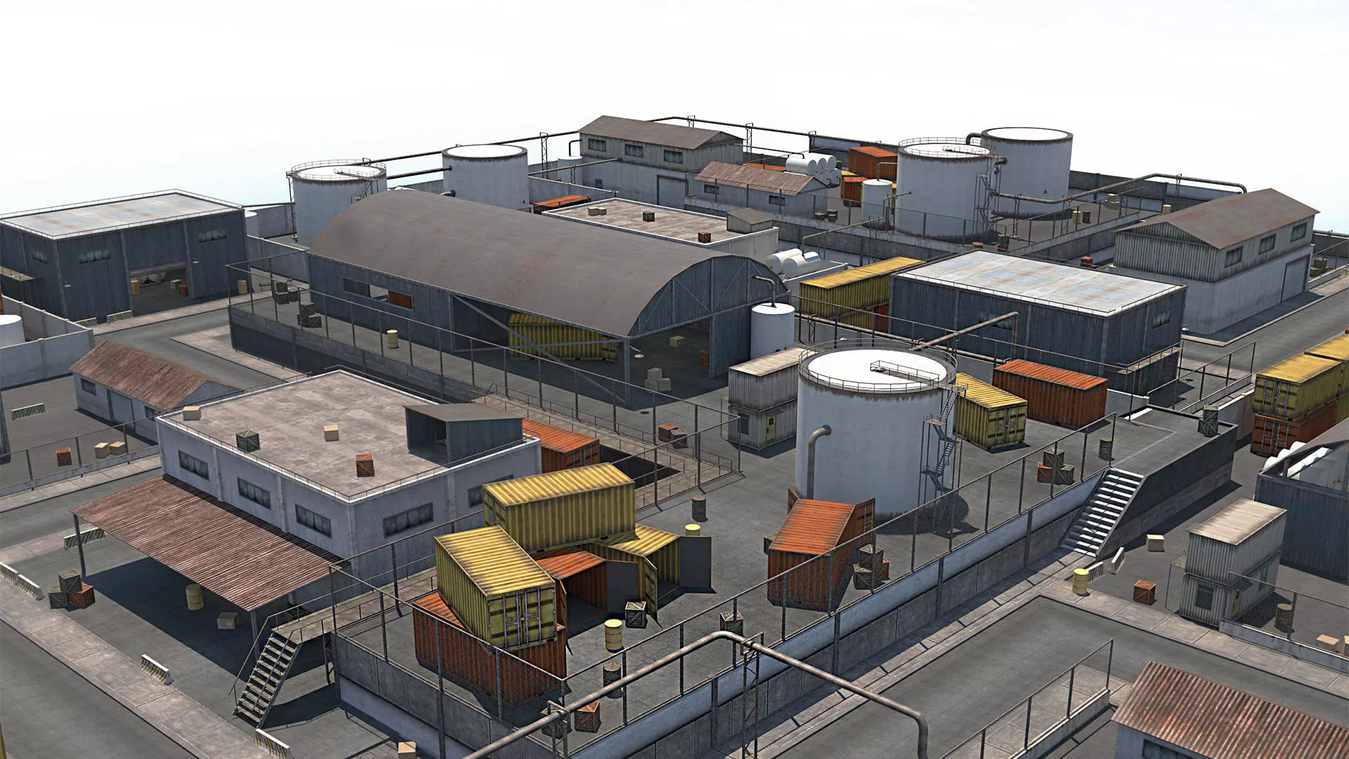 Industrial  Area - Scene Low-poly 3D model_0