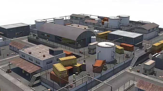 Industrial  Area - Scene Low-poly 3D model