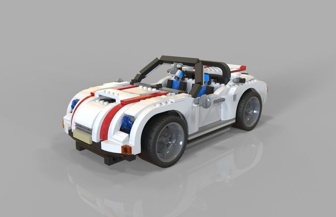 Lego car sport Low-poly 3D model