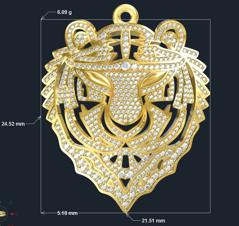 tiger gold ring with different measurements 3D print model_1