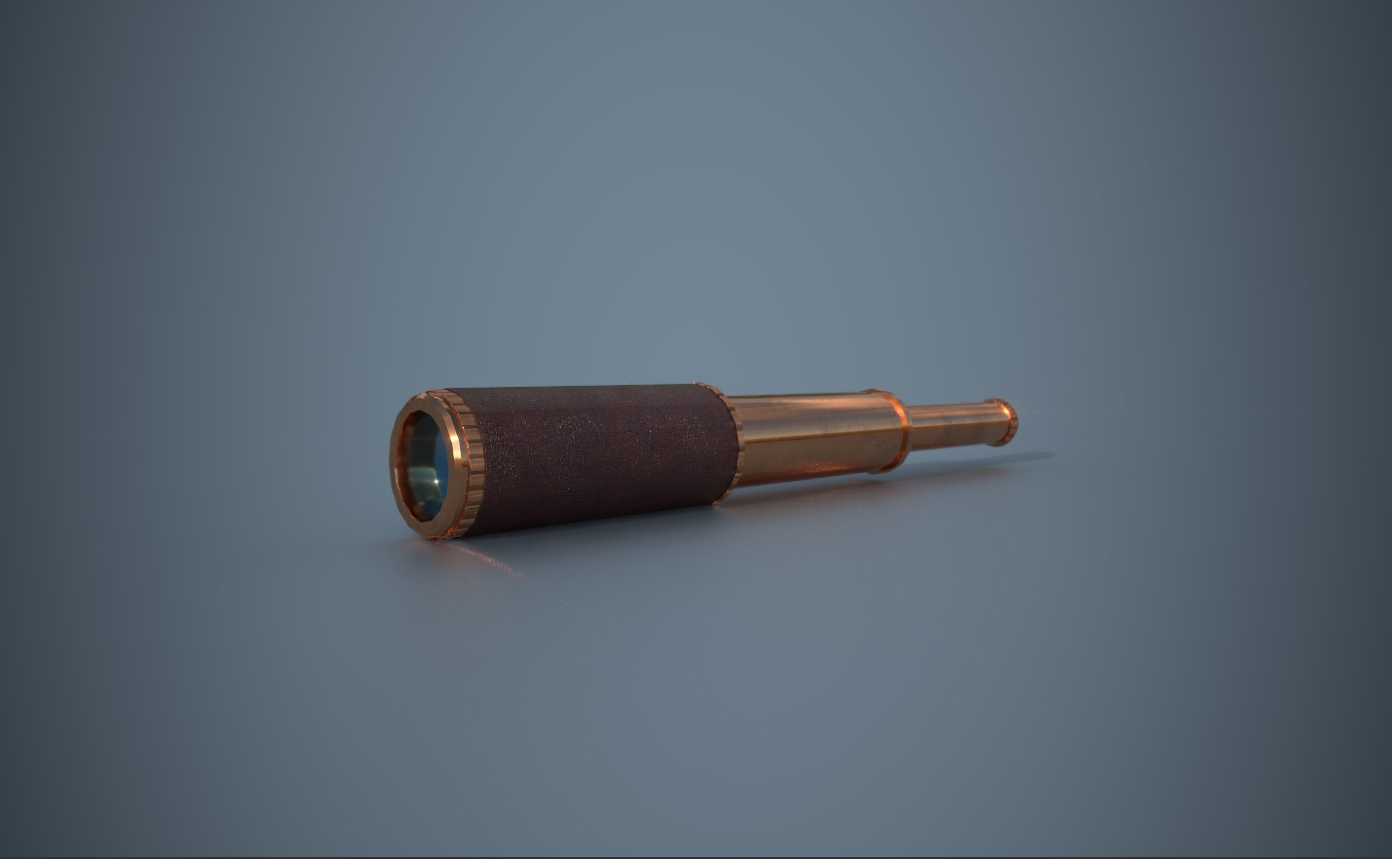 Telescope low poly game ready binoculars Low-poly 3D model_1