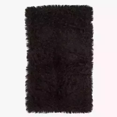 Mongolian fur rug brown 3D model