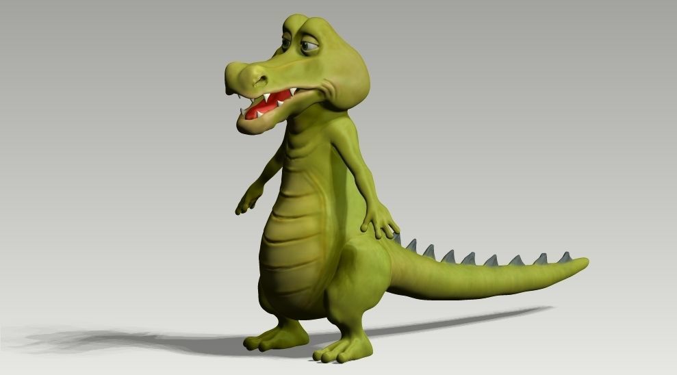 Cartoon crocodile Low-poly 3D model_2