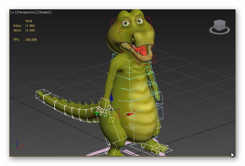 Cartoon crocodile Low-poly 3D model_10