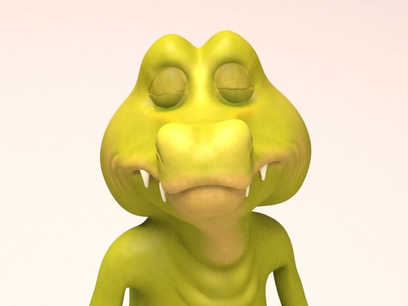 Cartoon crocodile Low-poly 3D model_8