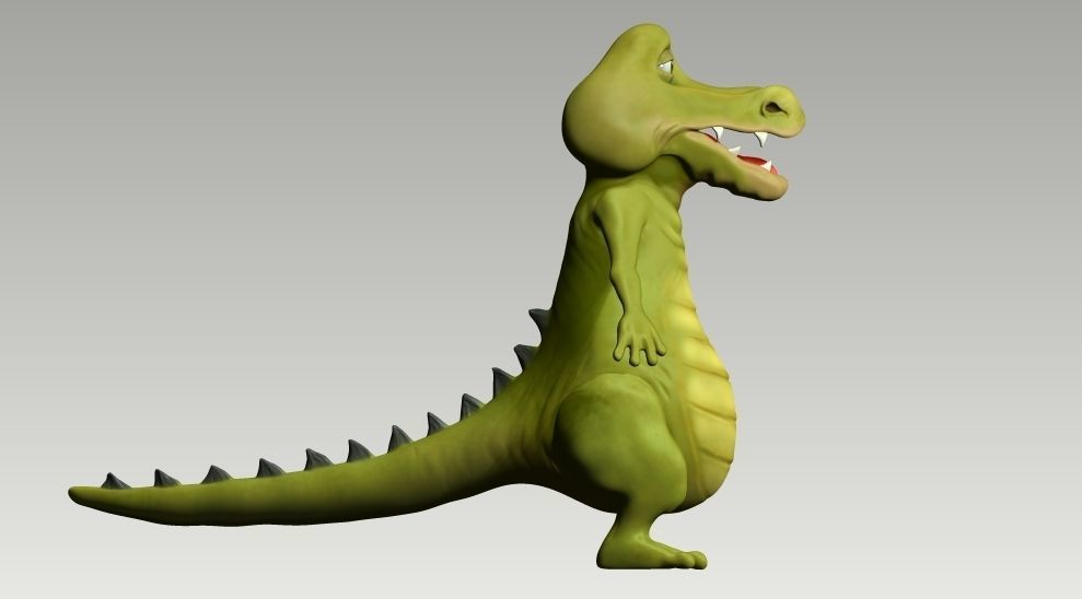 Cartoon crocodile Low-poly 3D model_5