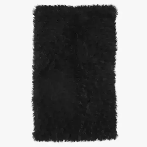 Mongolian fur rug black 3D model