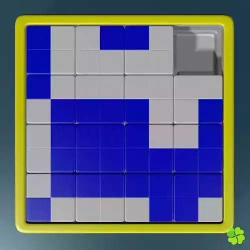 Binary puzzle low poly rigged Low-poly 3D model
