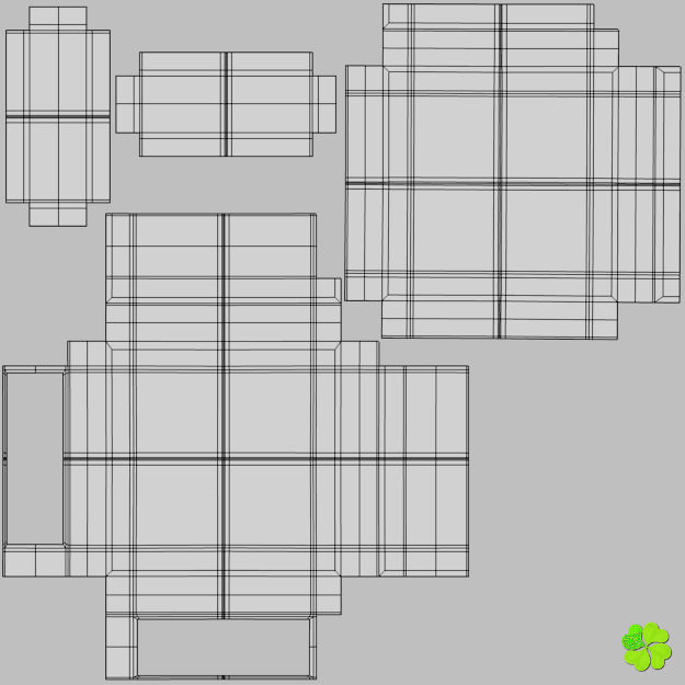 Binary puzzle low poly rigged Low-poly 3D model_42