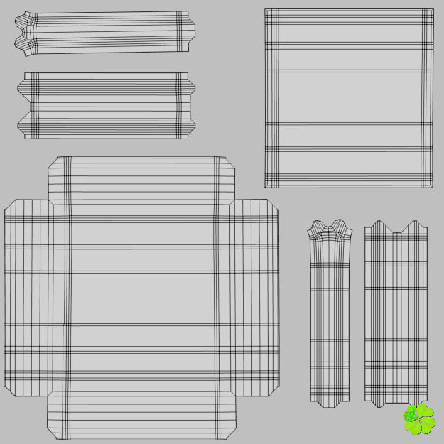 Binary puzzle low poly rigged Low-poly 3D model_43