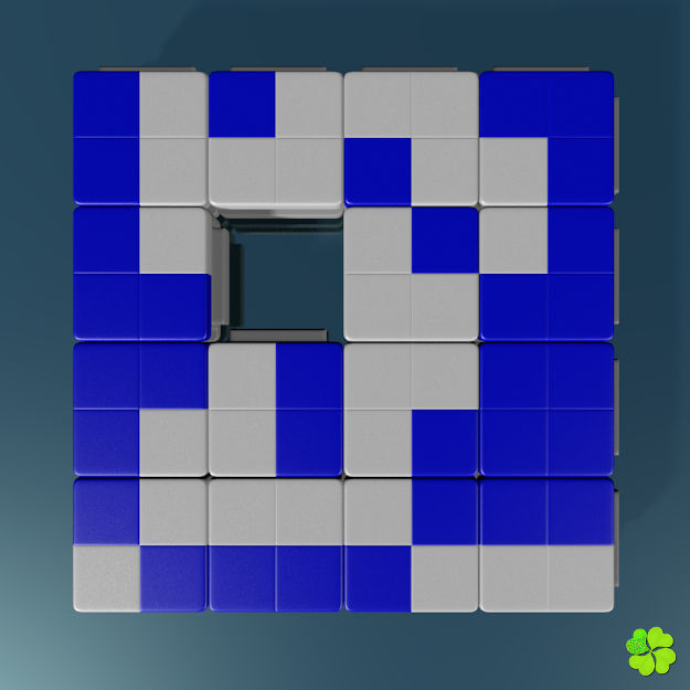 Binary puzzle low poly rigged Low-poly 3D model_12