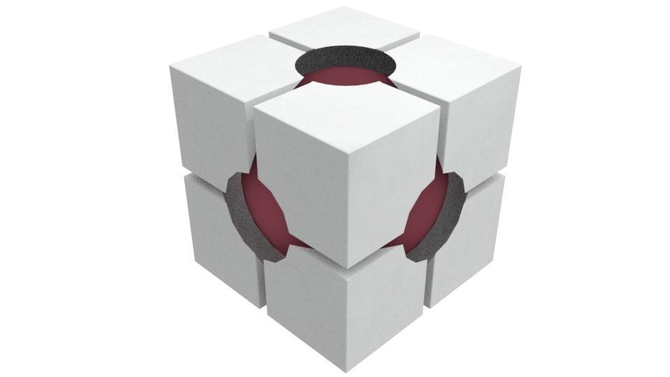 futuristic cube Low-poly 3D model_1