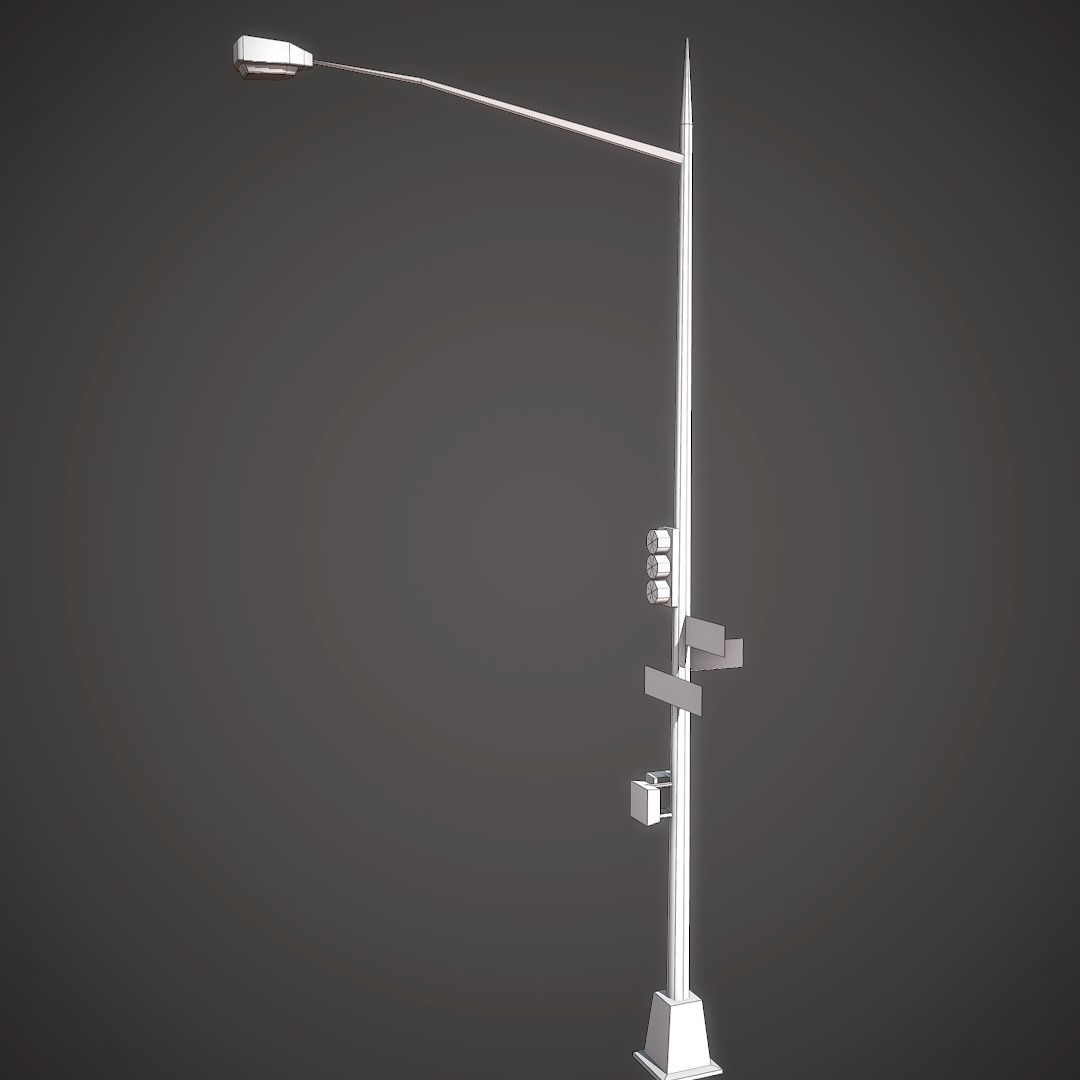 Traffic Lights Mobile Ready Low-poly 3D model_7