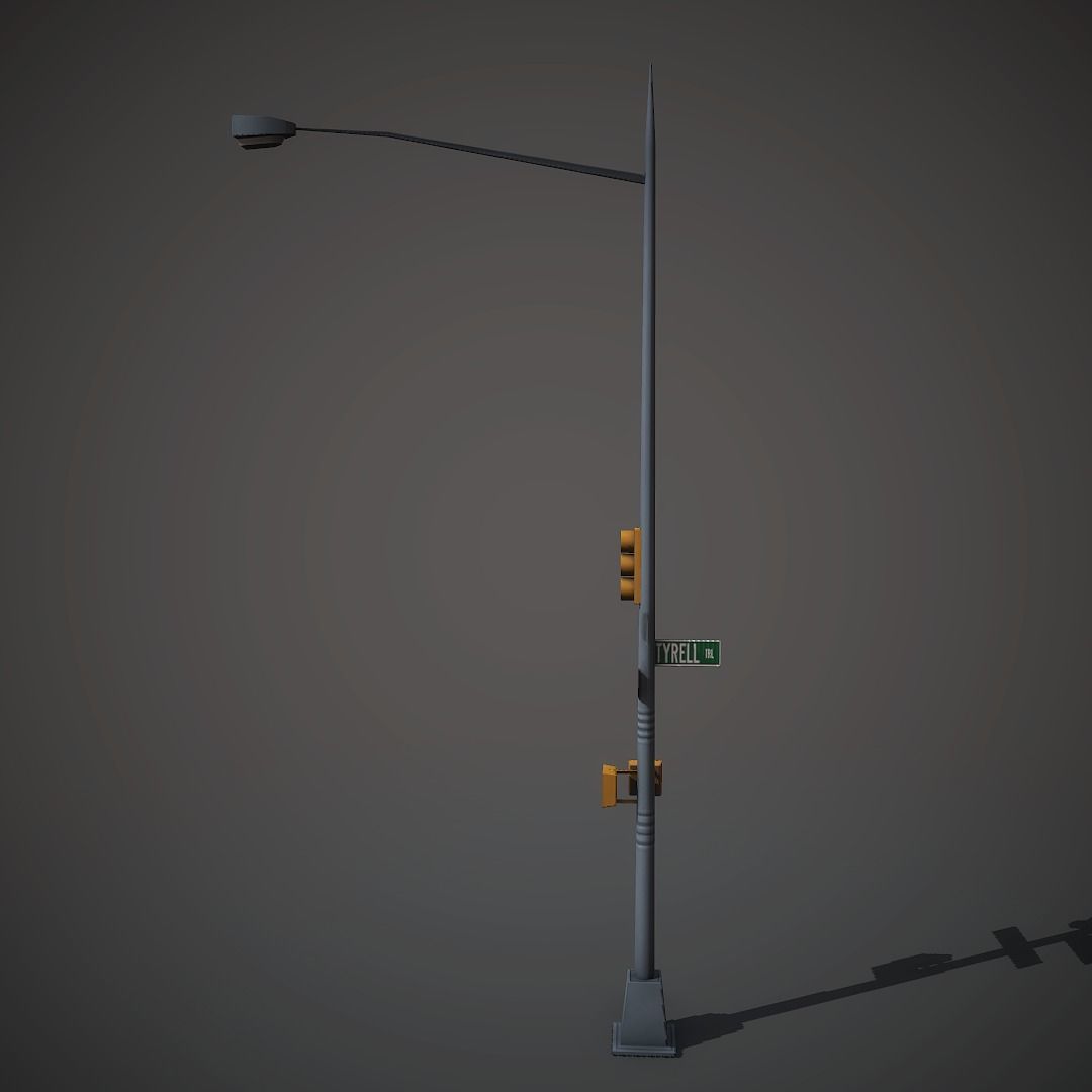 Traffic Lights Mobile Ready Low-poly 3D model_4