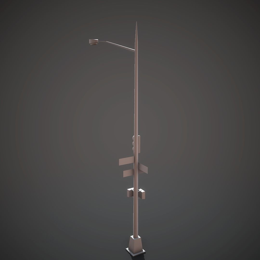 Traffic Lights Mobile Ready Low-poly 3D model_10