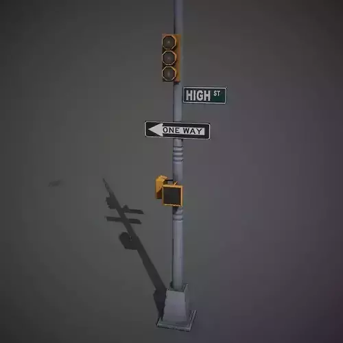 Traffic Lights Mobile Ready Low-poly 3D model