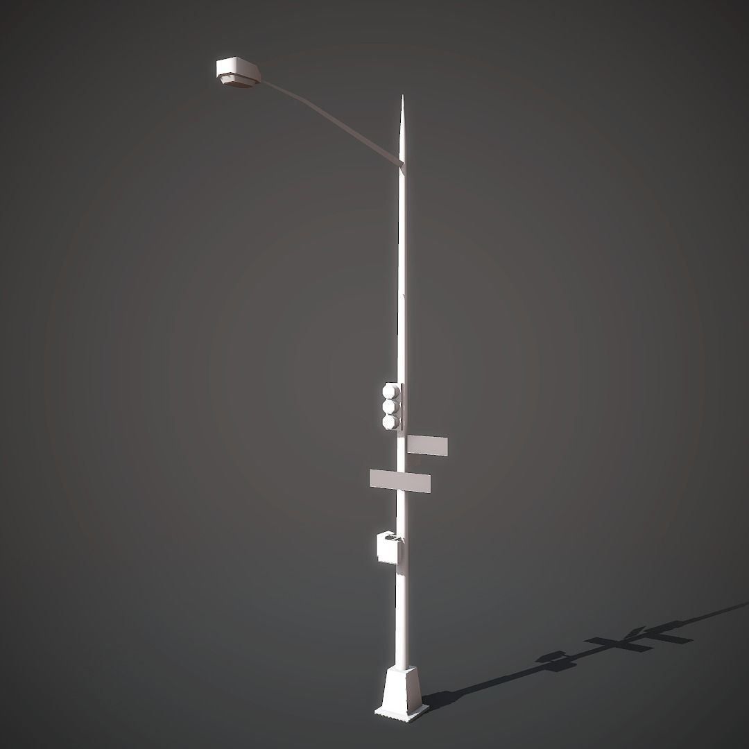Traffic Lights Mobile Ready Low-poly 3D model_6