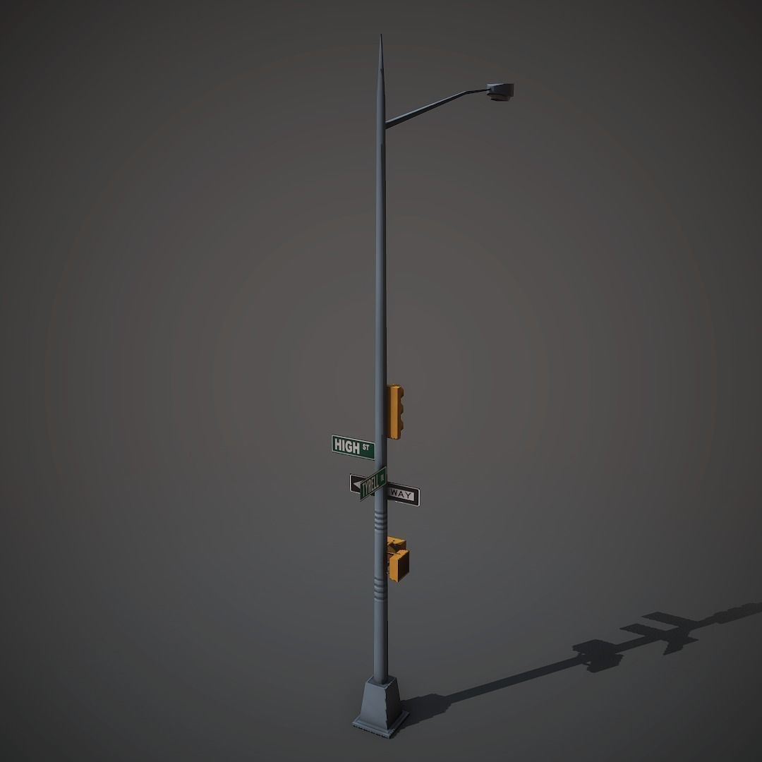 Traffic Lights Mobile Ready Low-poly 3D model_5