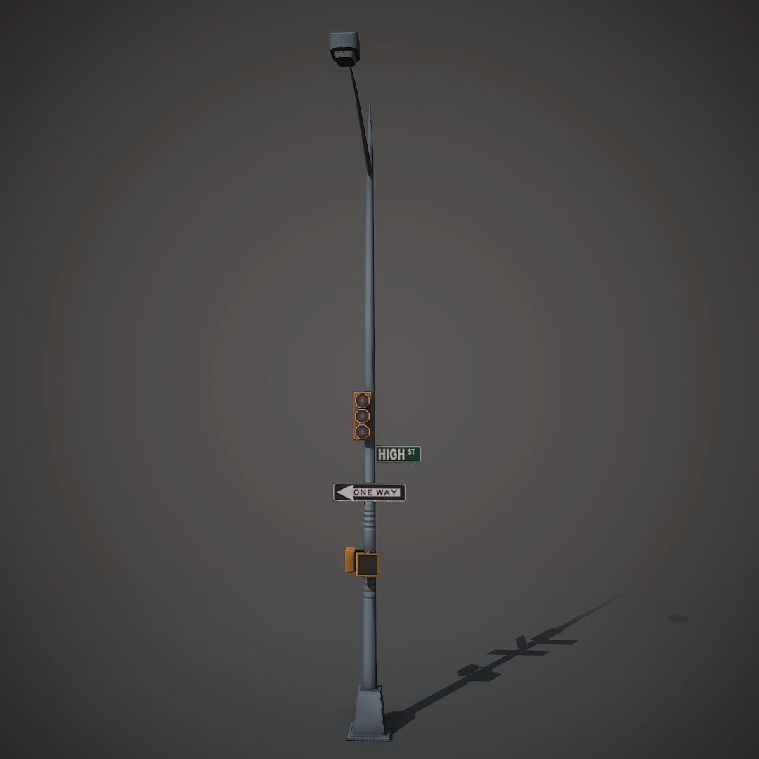 Traffic Lights Mobile Ready Low-poly 3D model_3