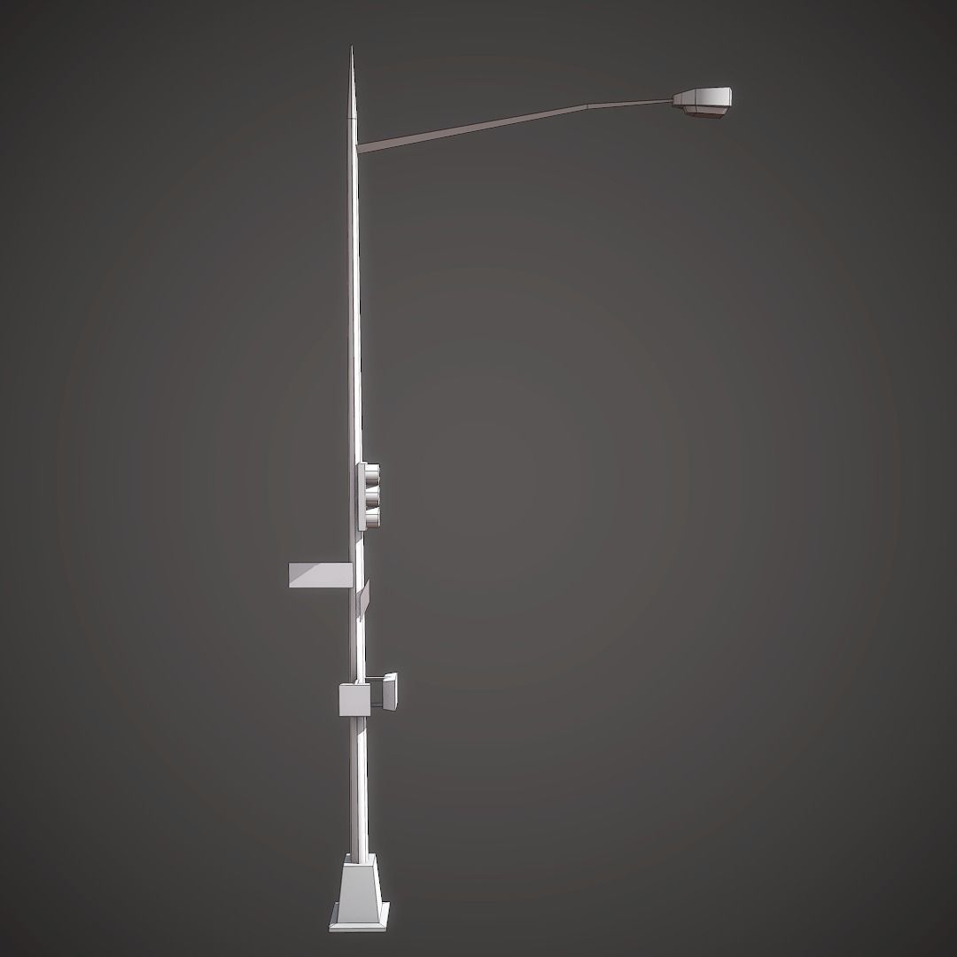 Traffic Lights Mobile Ready Low-poly 3D model_8