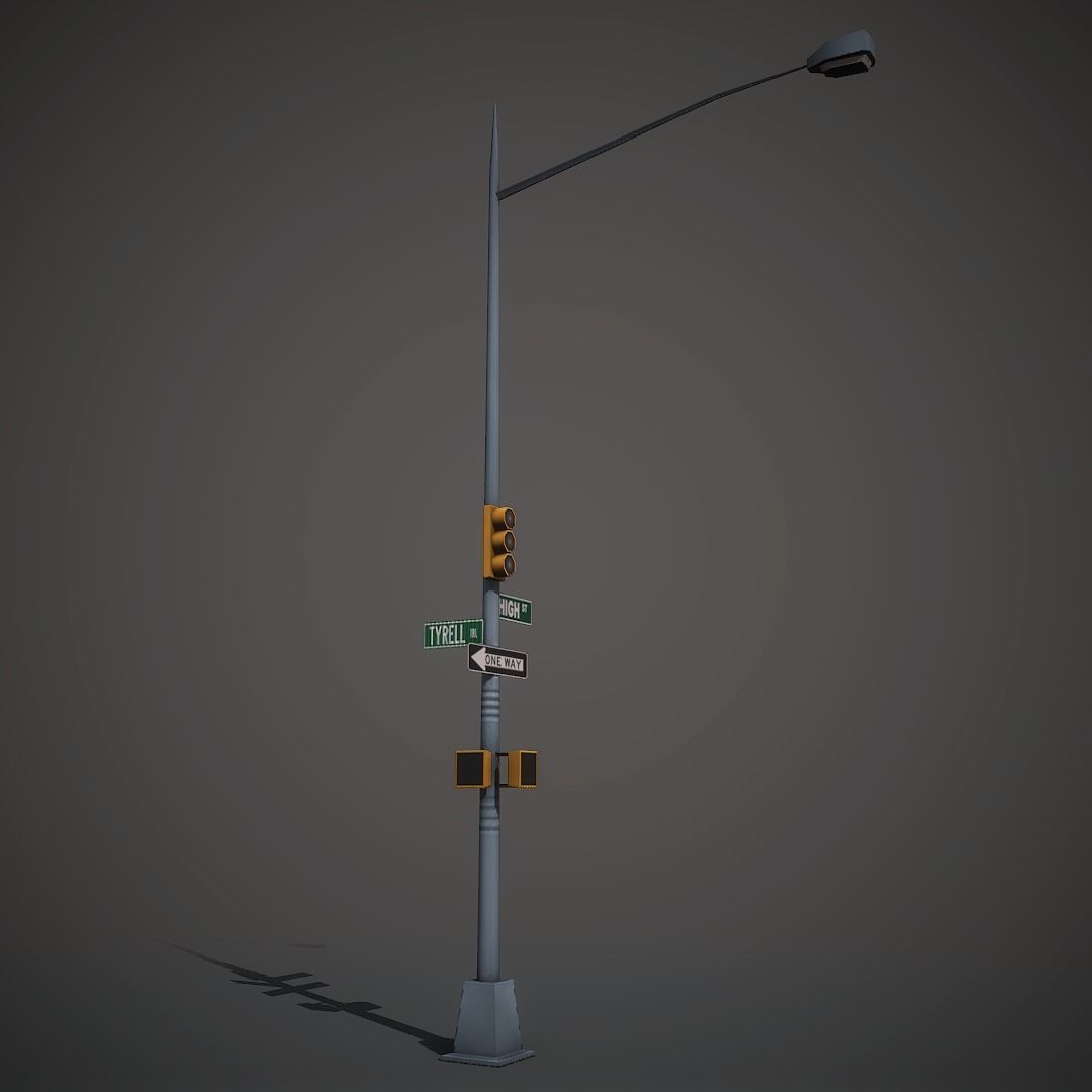 Traffic Lights Mobile Ready Low-poly 3D model_2