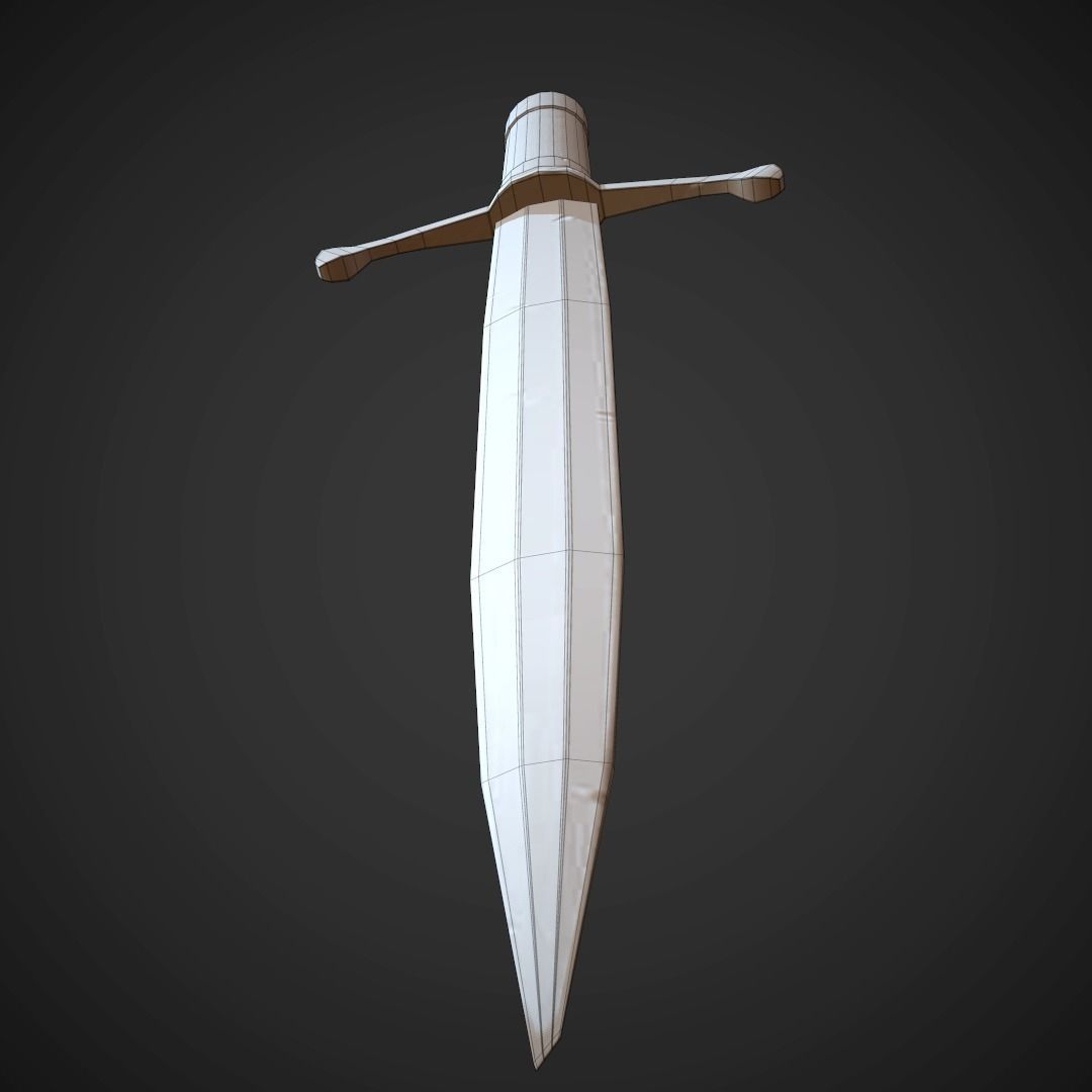 Dagger sword Low-poly 3D model_5