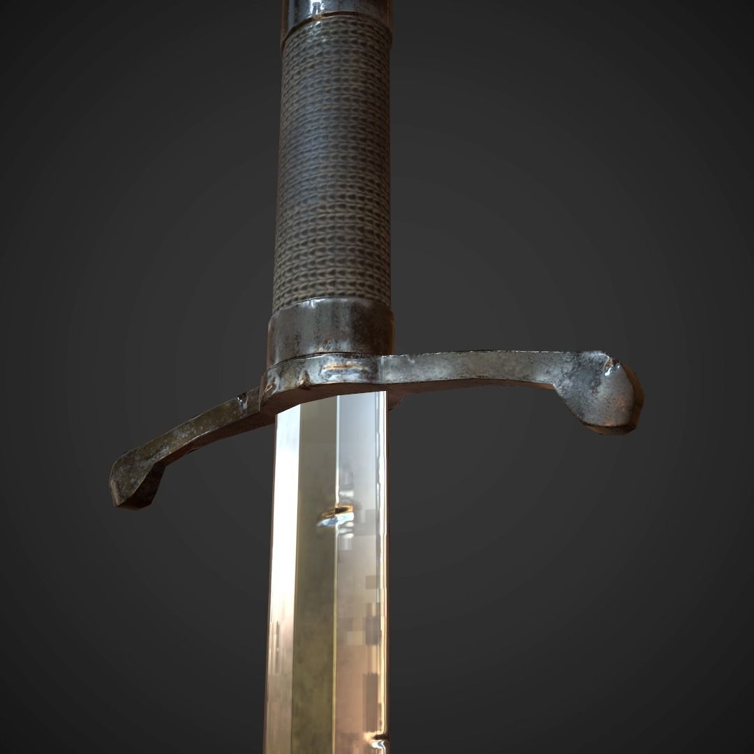 Dagger sword Low-poly 3D model_3