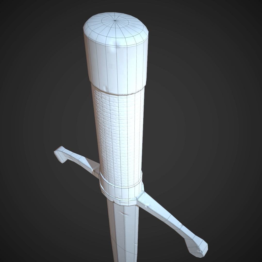 Dagger sword Low-poly 3D model_7