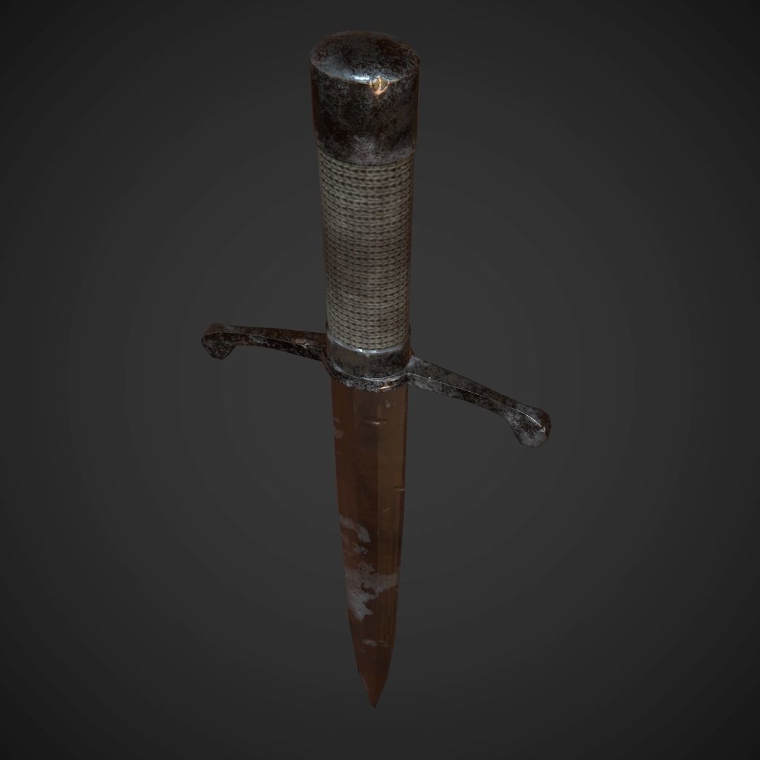 Dagger sword Low-poly 3D model_4