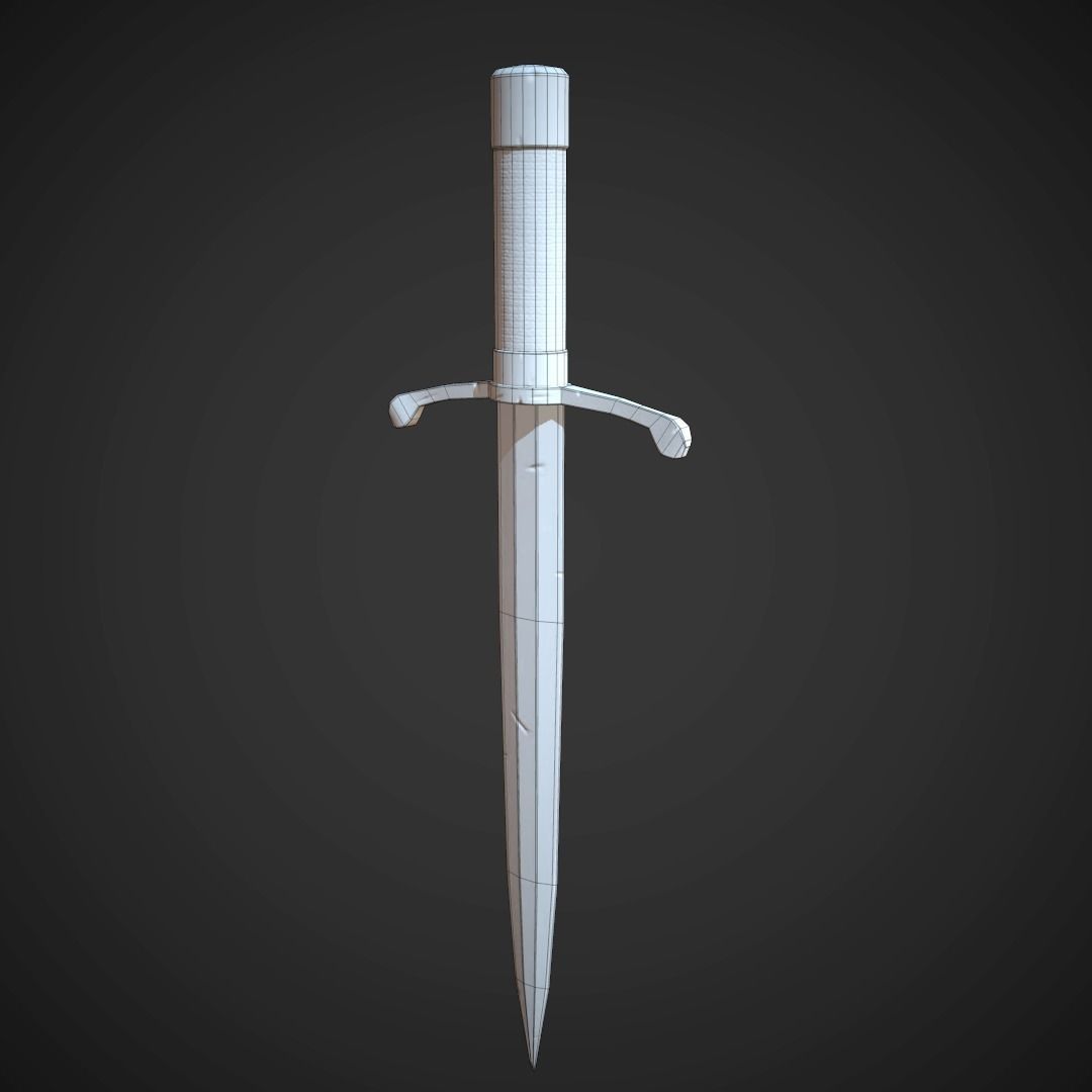 Dagger sword Low-poly 3D model_6