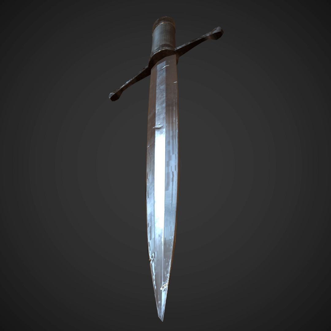 Dagger sword Low-poly 3D model_2