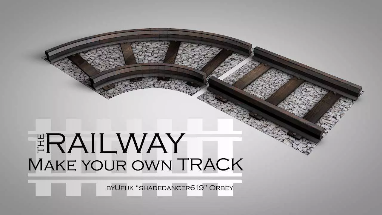 LowPoly Railway make your own track Free low-poly 3D model