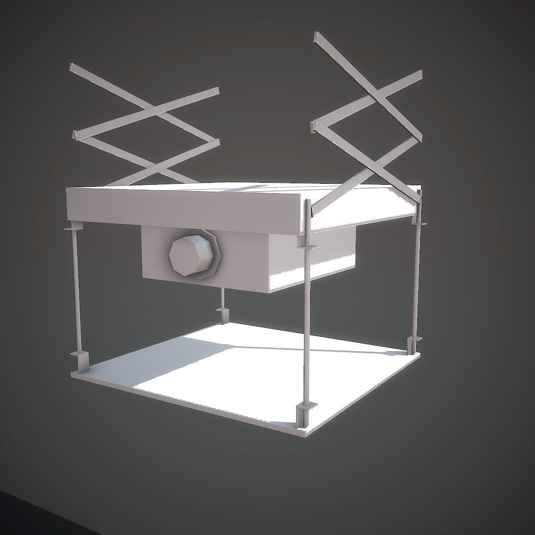 Projector table with lamp Low-poly 3D model_7