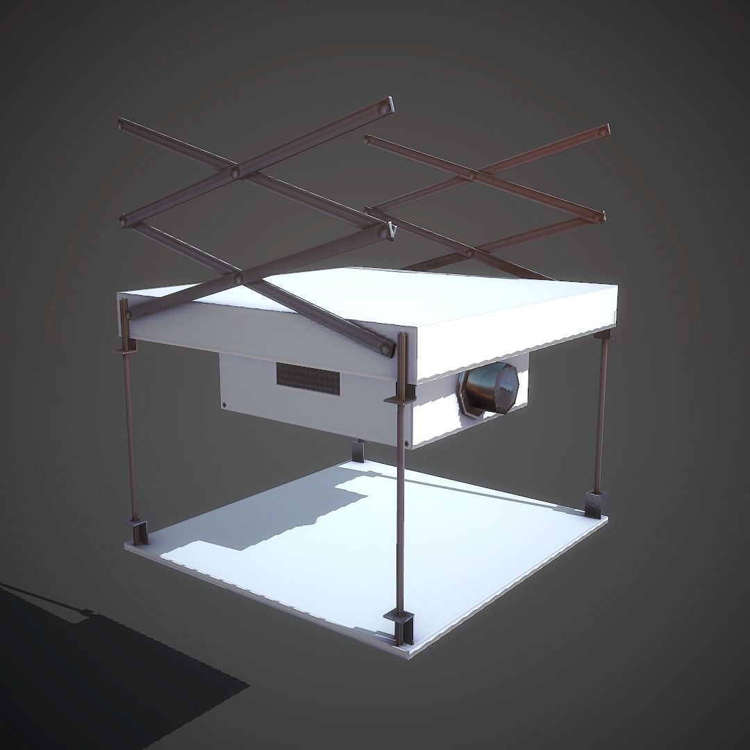 Projector table with lamp Low-poly 3D model_2