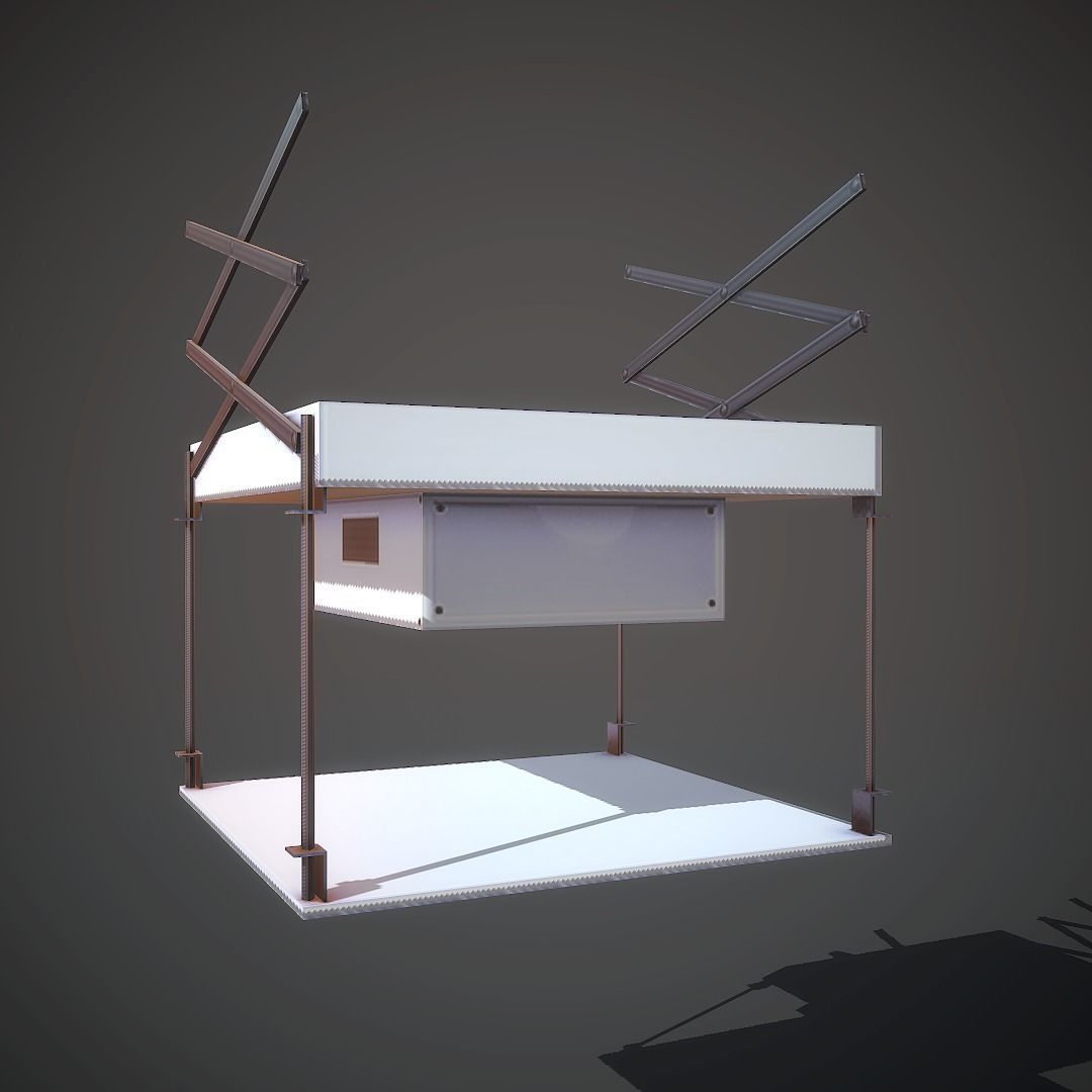 Projector table with lamp Low-poly 3D model_3