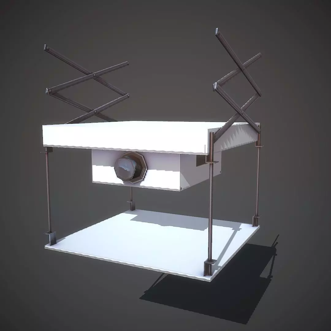 Projector table with lamp Low-poly 3D model_0
